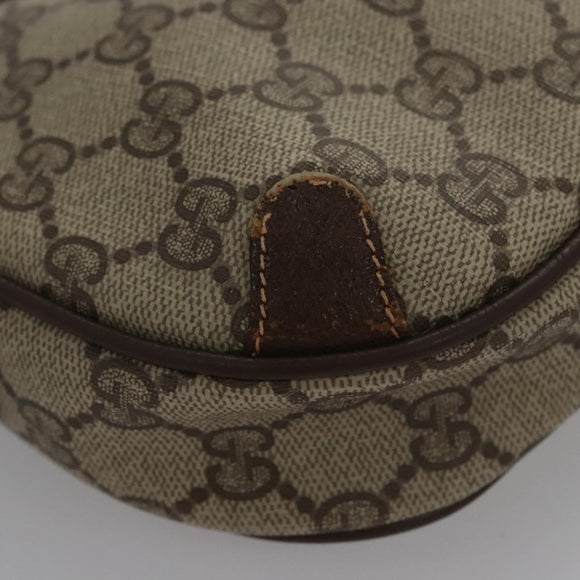 GUCCI GG Supreme Web Sherry Line Shoulder Bag PVC Beige Red Auth 99180