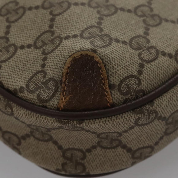 GUCCI GG Supreme Web Sherry Line Shoulder Bag PVC Beige Red Auth 99180