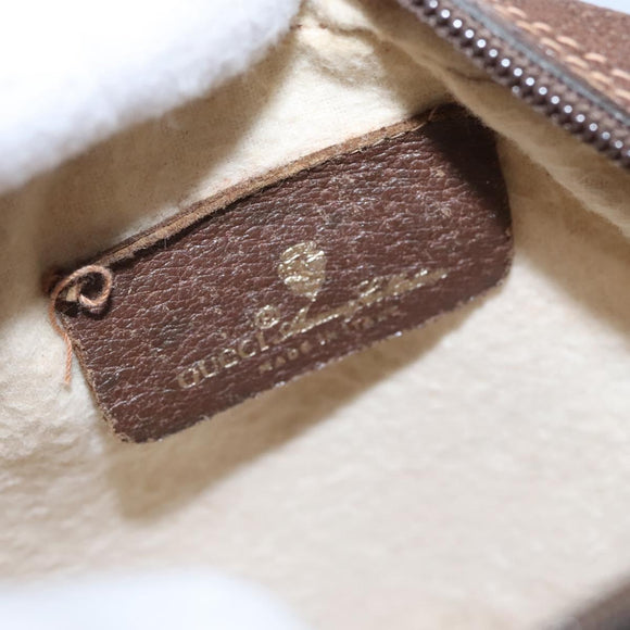 GUCCI GG Supreme Web Sherry Line Shoulder Bag PVC Beige Red Auth 99180