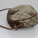 GUCCI GG Supreme Web Sherry Line Schoudertas PVC Beige Rood Auth 99180-4
