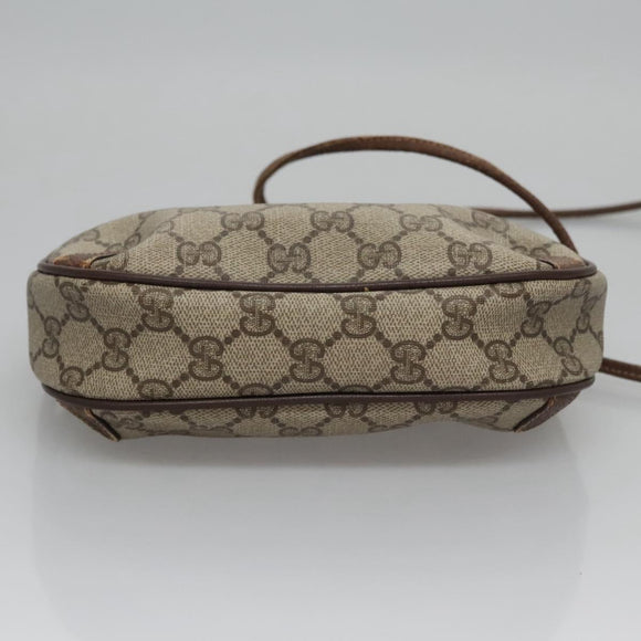 GUCCI GG Supreme Web Sherry Line Schoudertas PVC Beige Rood Auth 99180