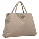 PRADA Hand Bag Nylon Beige Auth 99182-1