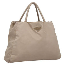 PRADA Hand Bag Nylon Beige Auth 99182