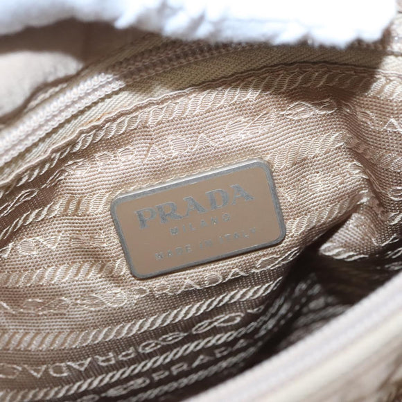 PRADA Handtasche Nylon Beige Auth 99182