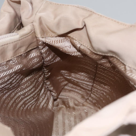 PRADA Hand Bag Nylon Beige Auth 99182