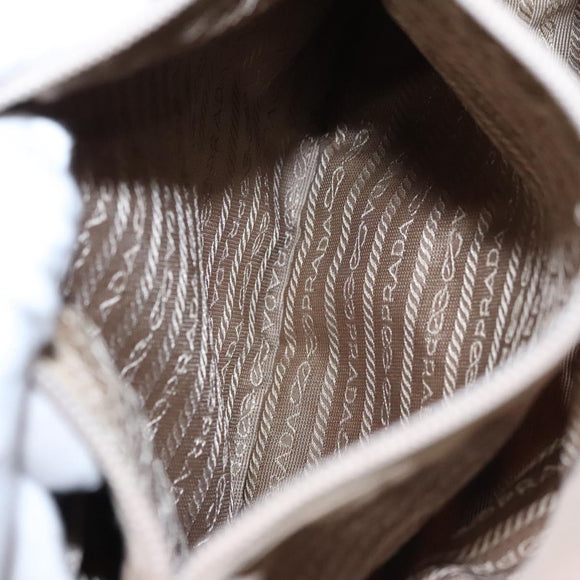 PRADA Hand Bag Nylon Beige Auth 99182