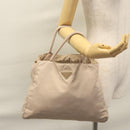 PRADA Hand Bag Nylon Beige Auth 99182-28
