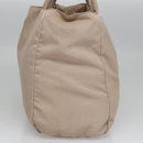 PRADA Hand Bag Nylon Beige Auth 99182-3