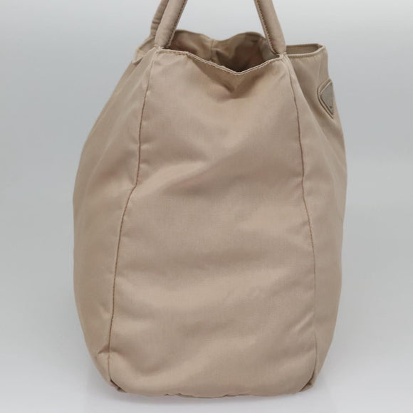 PRADA Handtasche Nylon Beige Auth 99182