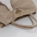 PRADA Hand Bag Nylon Beige Auth 99182-6