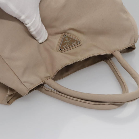 PRADA Handtasche Nylon Beige Auth 99182
