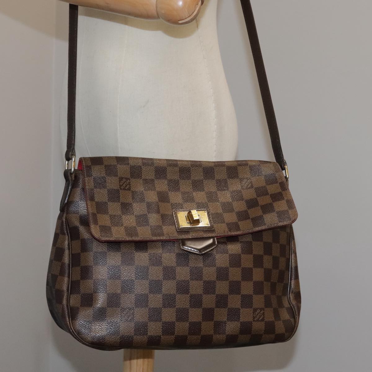 LOUIS VUITTON Damier Ebene Buzaslowsbury Shoulder Bag N41178 LV Auth 99190