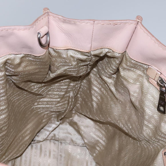 PRADA Hand Bag Leather Pink Auth 99198