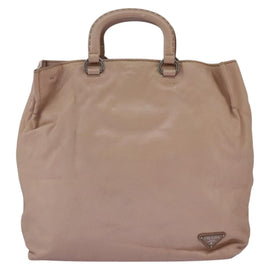 PRADA Hand Bag Leather Pink Auth 99198 - 0