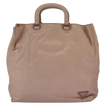 PRADA Hand Bag Leather Pink Auth 99198 - 0