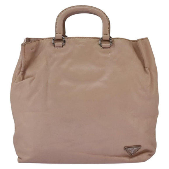 PRADA Hand Bag Leather Pink Auth 99198