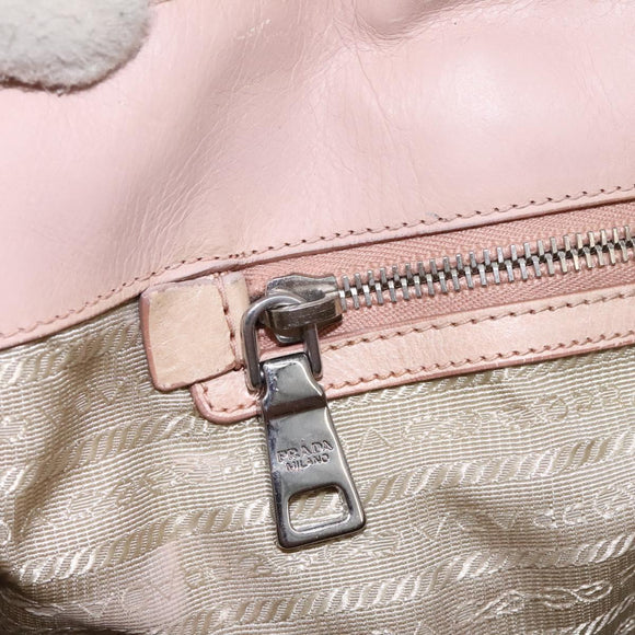 PRADA Hand Bag Leather Pink Auth 99198