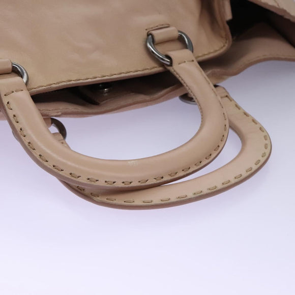 PRADA Hand Bag Leather Pink Auth 99198