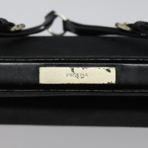 PRADA Shoulder Bag Canvas Black Auth 99211