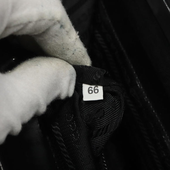 PRADA Shoulder Bag Canvas Black Auth 99211