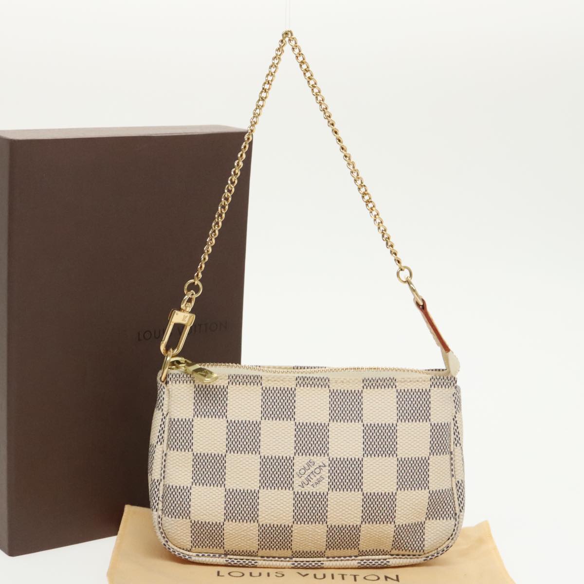 LOUIS VUITTON Damier Azur Mini Pochette Accessoires Pouch N63005 LV Auth 99220