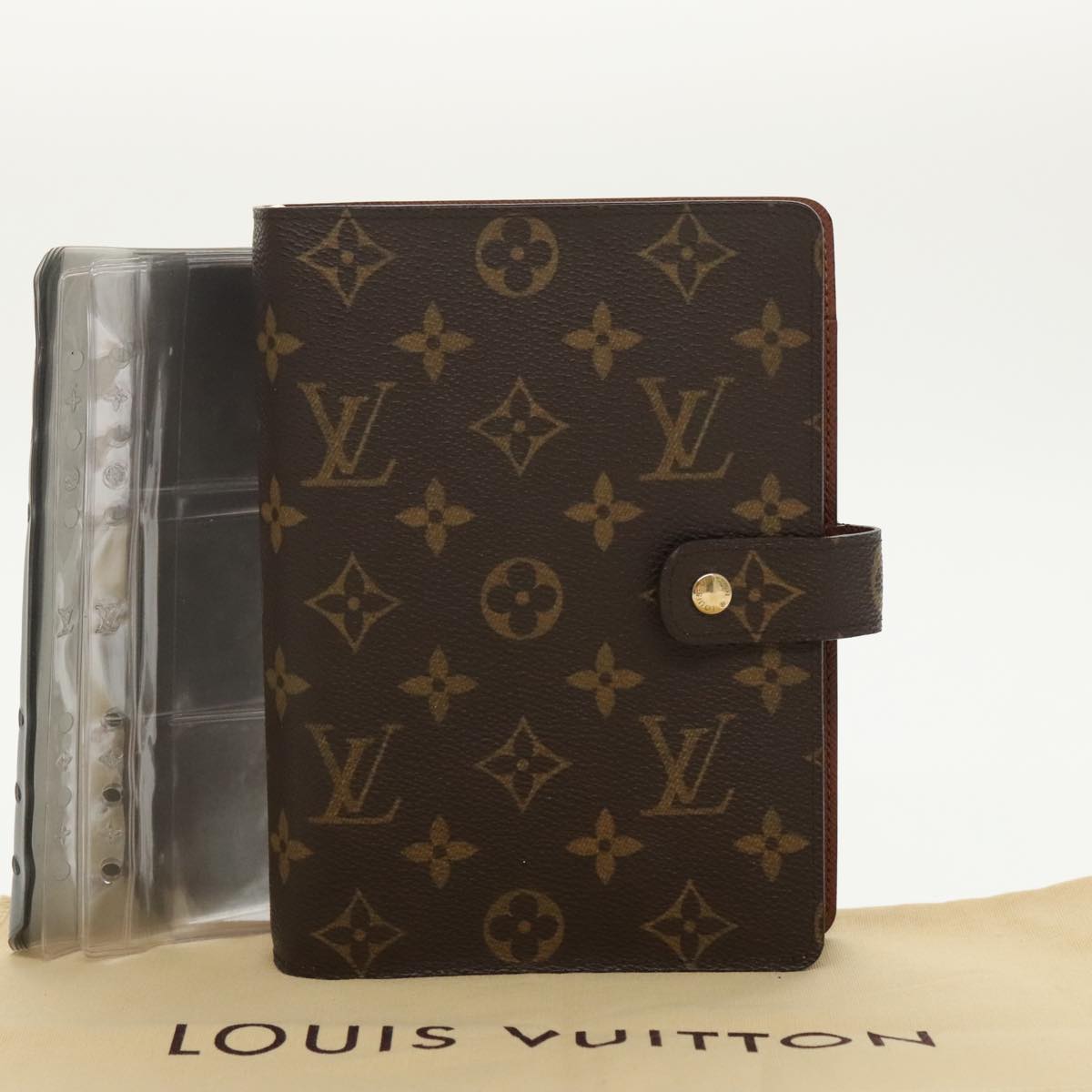 LOUIS VUITTON Monogram Agenda MM Day Planner Cover R20105 LV Auth 99221