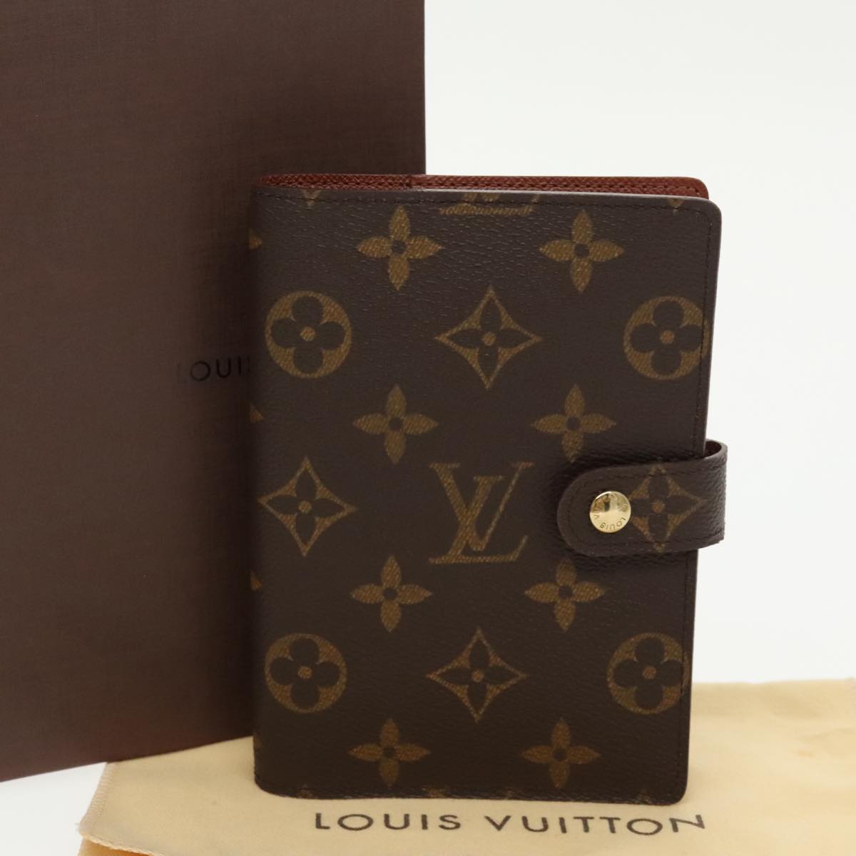 LOUIS VUITTON Monogram Agenda PM Day Planner Cover R20005 LV Auth 99222A