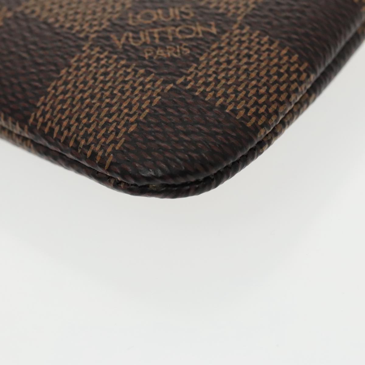 LOUIS VUITTON Damier Ebene Pochette Cles Coin Purse N62658 LV Auth 99223A