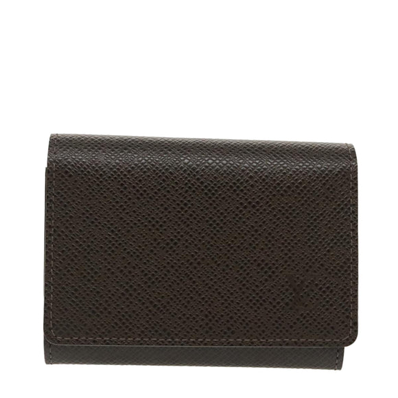 LOUIS VUITTON Taiga Envelope Carte De Visite Case Grizzly M30928 LV Auth 99226V