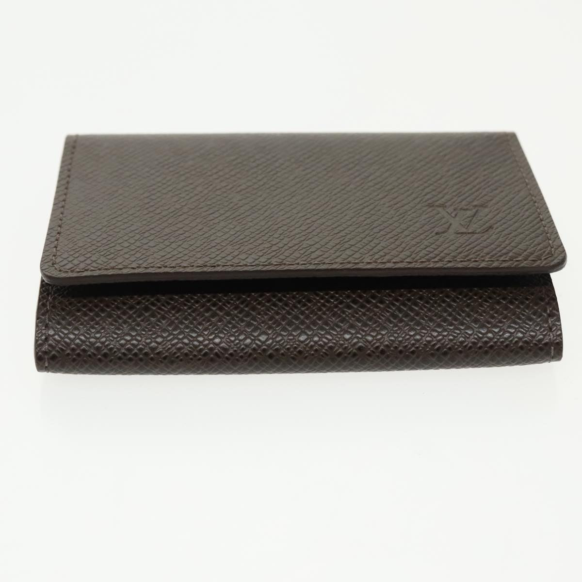 LOUIS VUITTON Taiga Envelope Carte De Visite Case Grizzly M30928 LV Auth 99226A