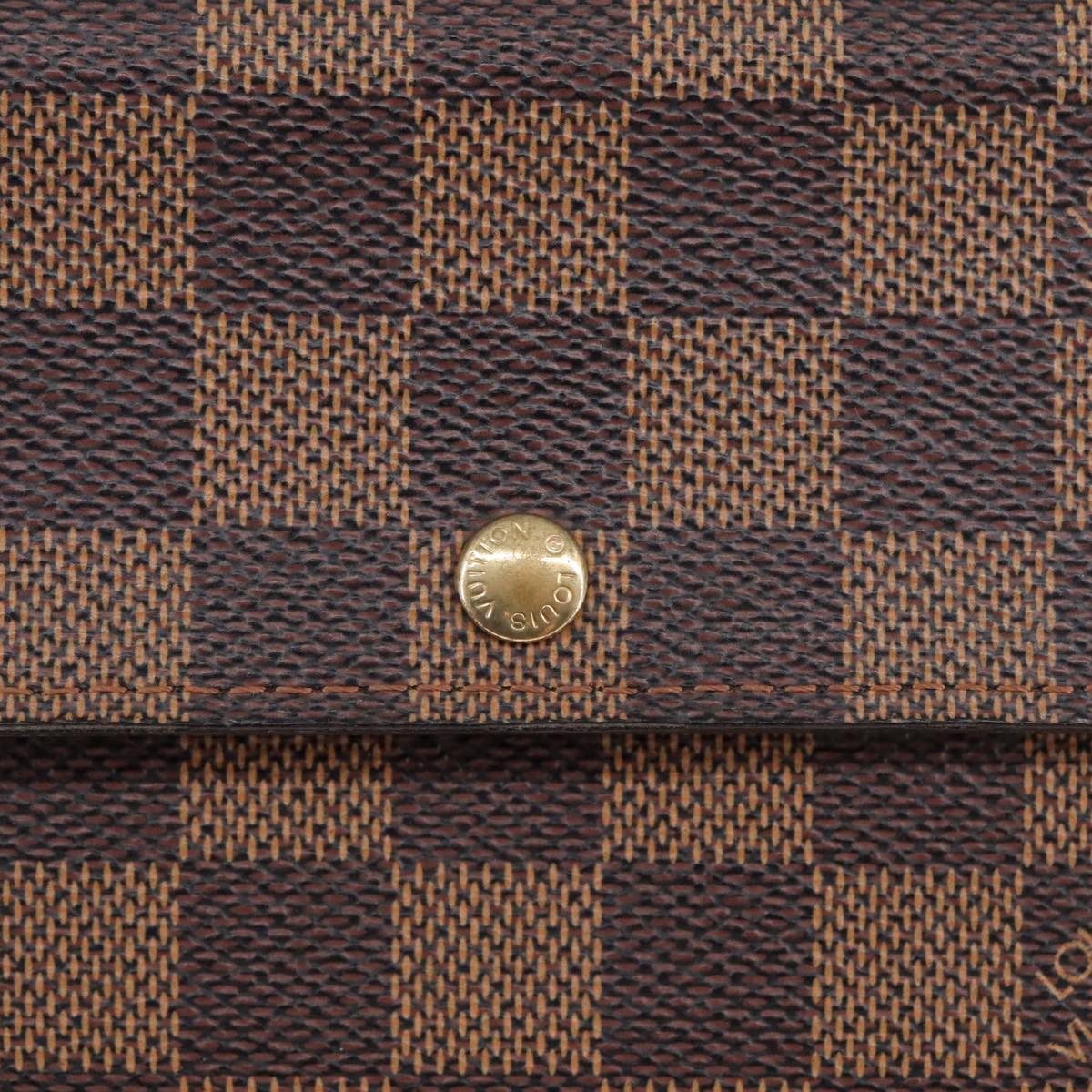 LOUIS VUITTON Damier Ebene Portefeuille Sarah Long Wallet N60491 LV Auth 99233