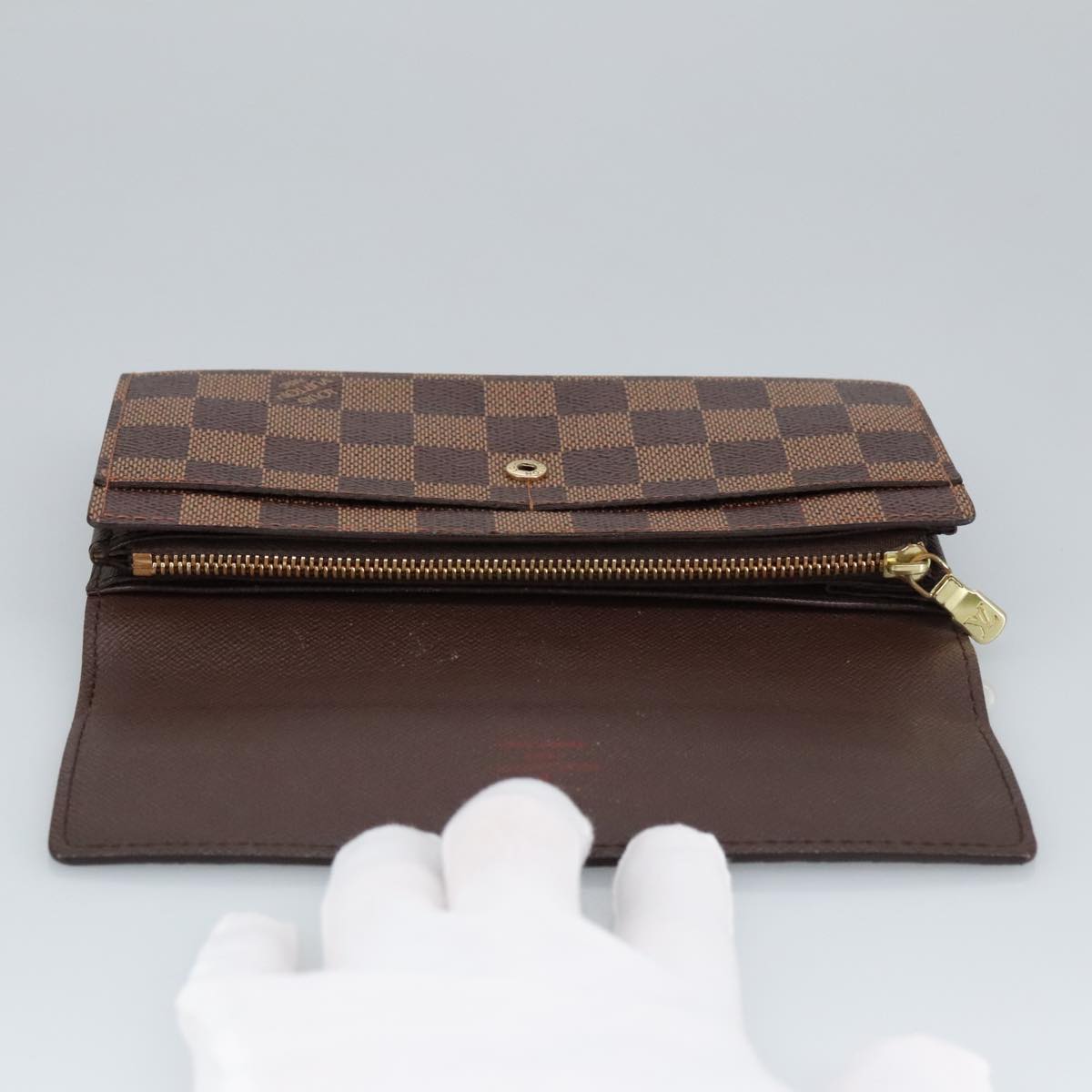 LOUIS VUITTON Damier Ebene Portefeuille Sarah Long Wallet N60491 LV Auth 99233