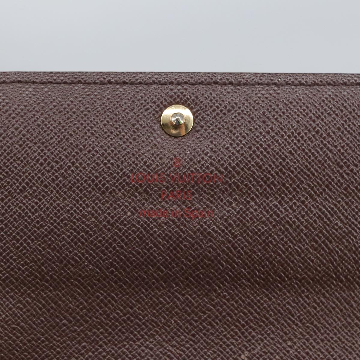 LOUIS VUITTON Damier Ebene Portefeuille Sarah Long Wallet N60491 LV Auth 99233