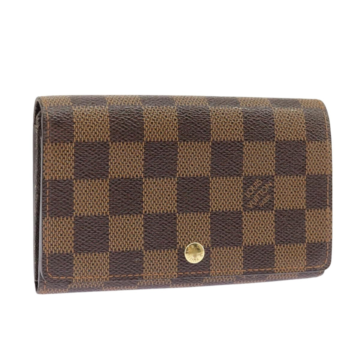 LOUIS VUITTON Damier Ebene Porte Monnaie Billets Tresor N61730 LV Auth 99234