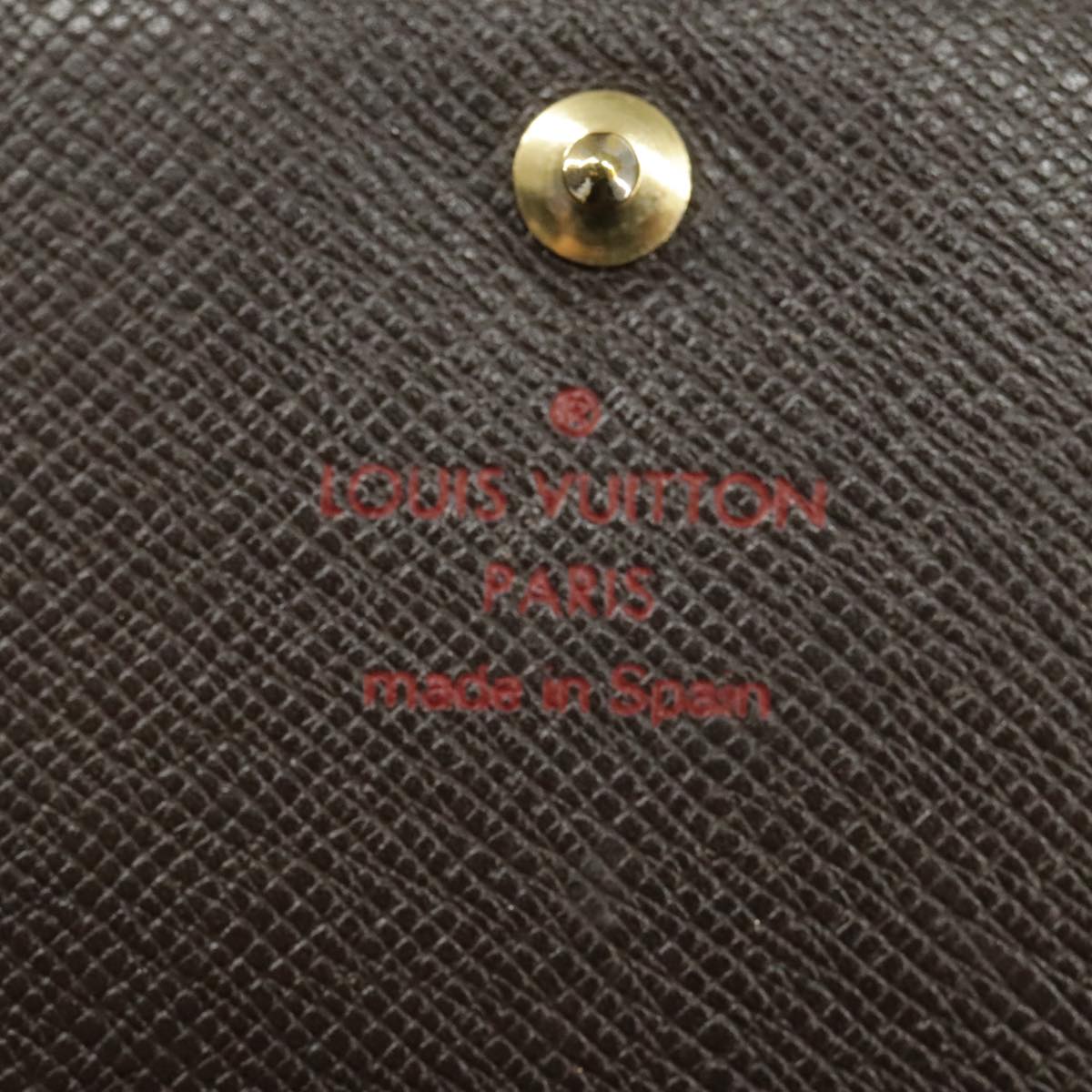 LOUIS VUITTON Damier Ebene Porte Monnaie Billets Tresor N61730 LV Auth 99234