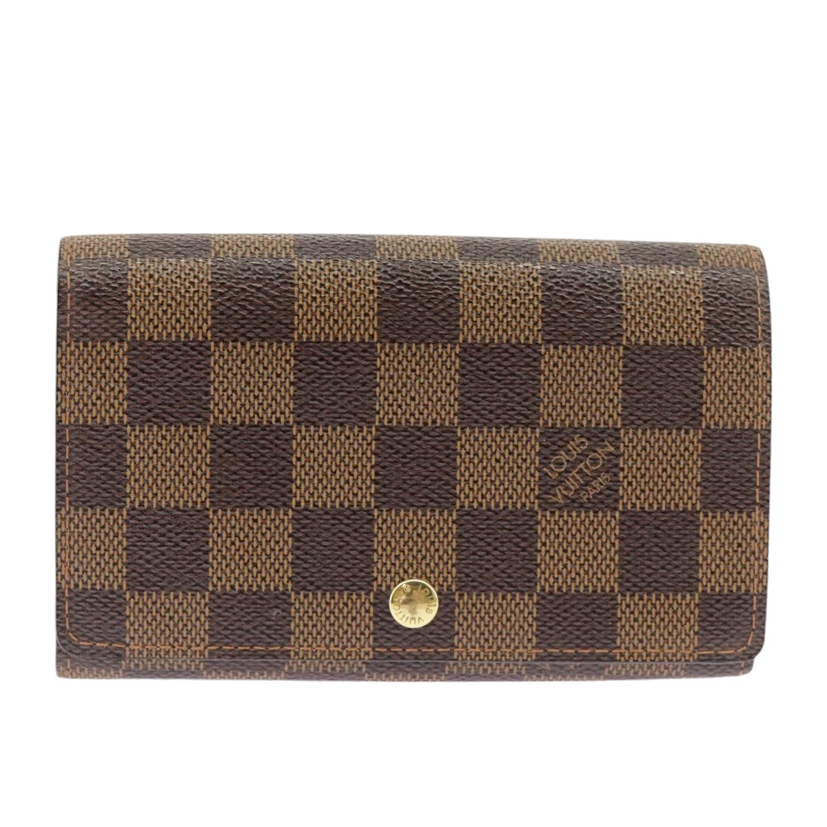 LOUIS VUITTON Damier Ebene Porte Monnaie Billets Tresor N61730 LV Auth 99234