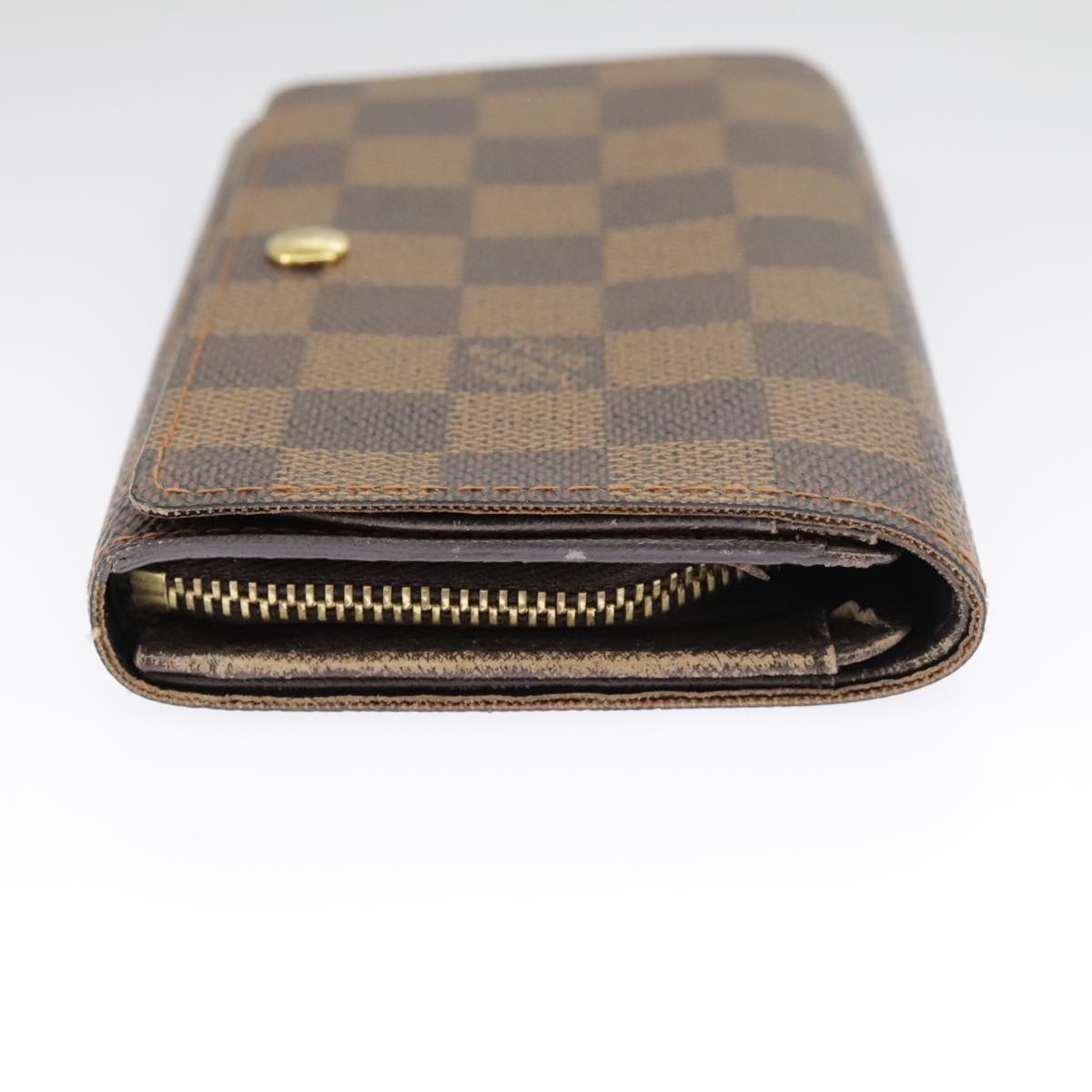 LOUIS VUITTON Damier Ebene Porte Monnaie Billets Tresor N61730 LV Auth 99234