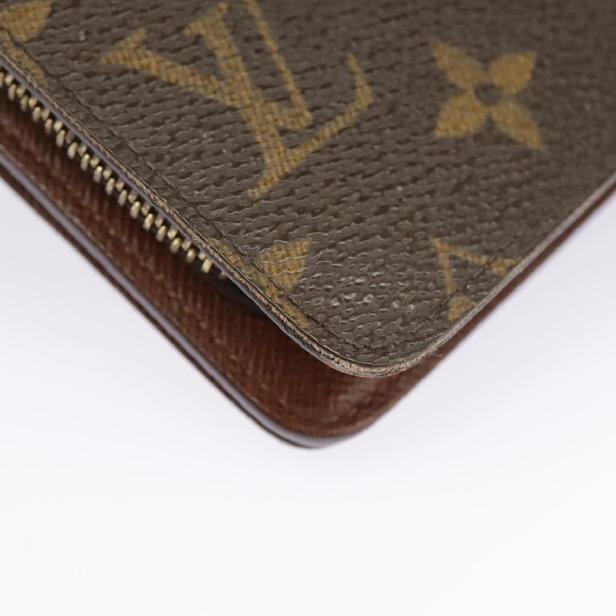 LOUIS VUITTON Monogram Porto Papie Zip Wallet M61207 LV Auth 99235