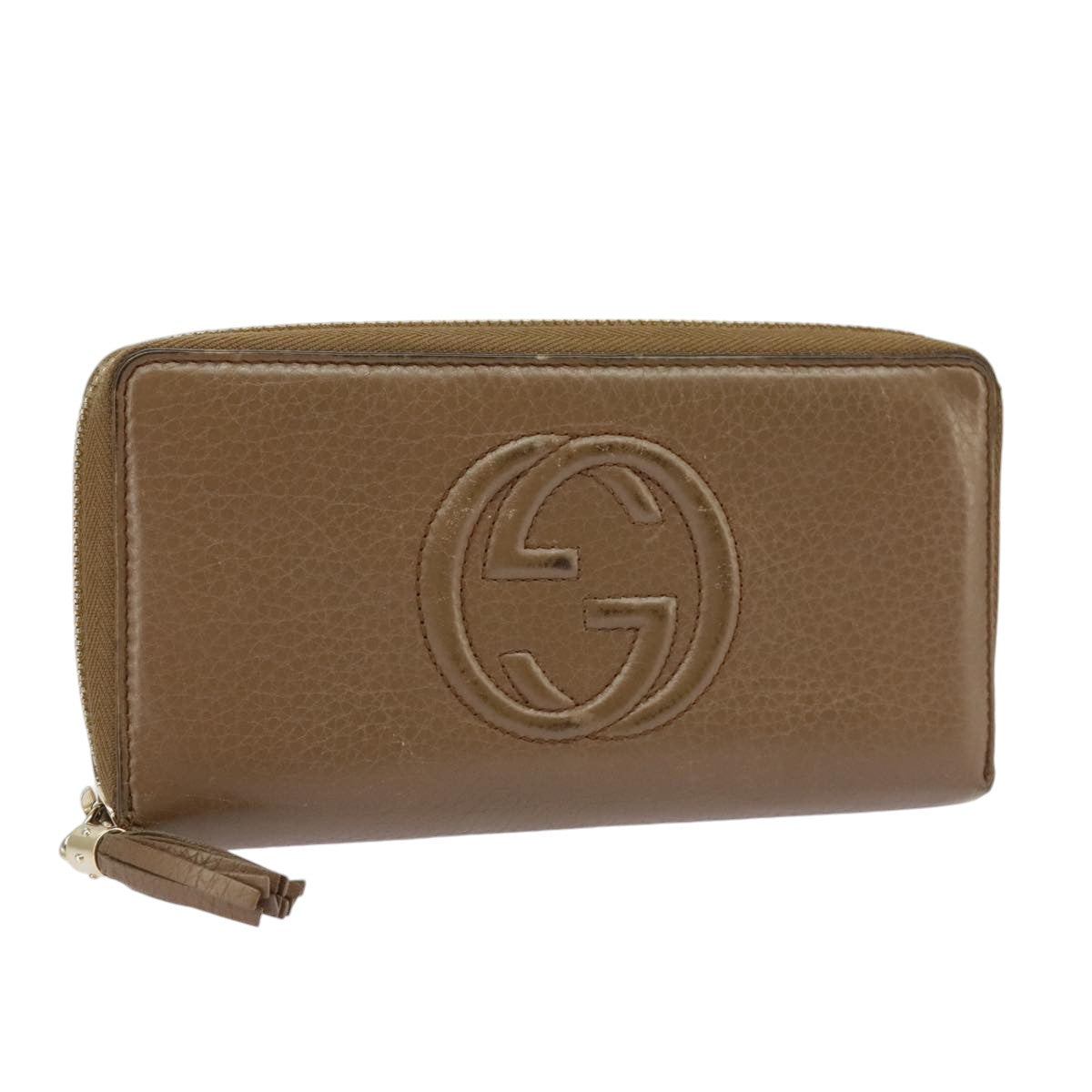 GUCCI Interlocking Wallet Leather Brown Auth 99239