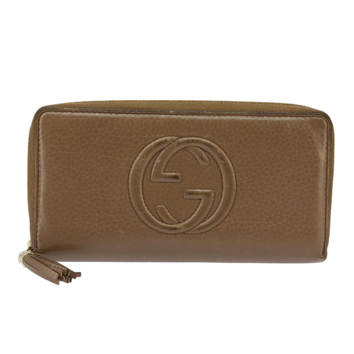 GUCCI Interlocking Wallet Leather Brown Auth 99239