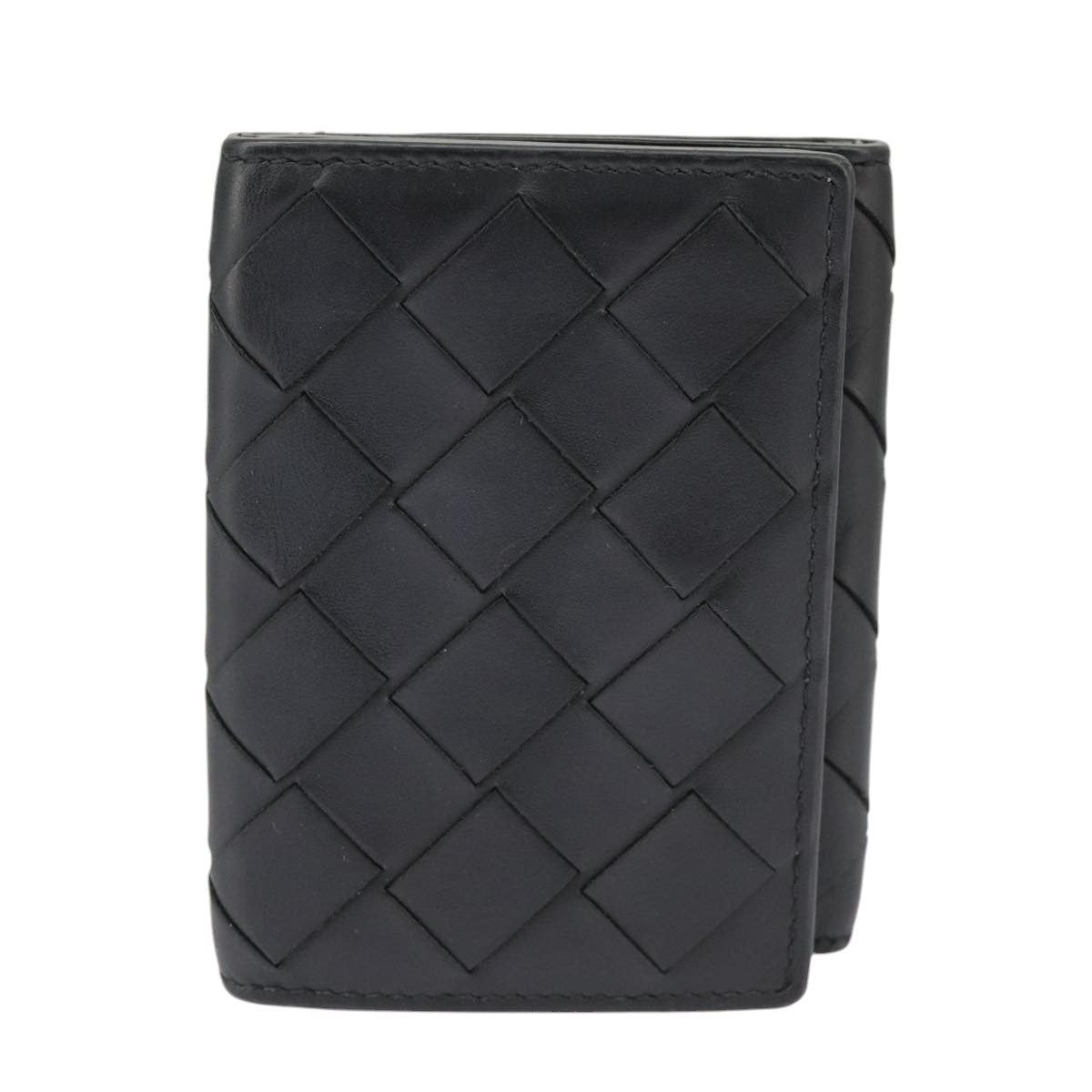 BOTTEGA VENETA INTRECCIATO Wallet Leather Black Auth 99240 - 0