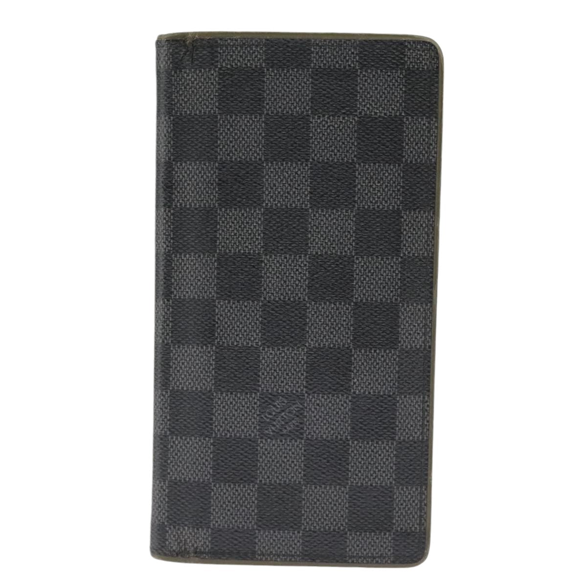 LOUIS VUITTON Damier Graphite Portefeuille Brazza Long Wallet N62665 Auth 99242