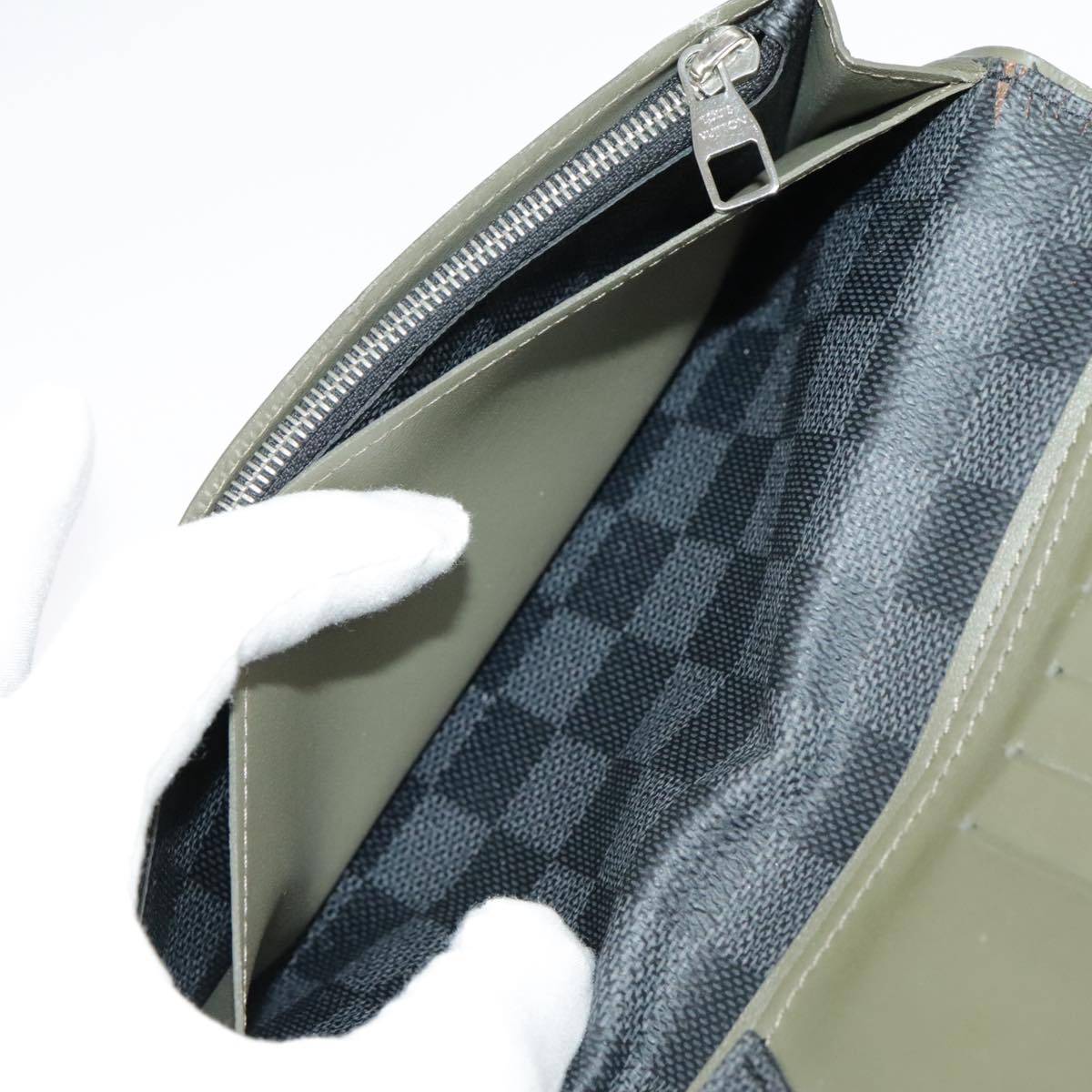 LOUIS VUITTON Damier Graphite Portefeuille Brazza Long Wallet N62665 Auth 99242