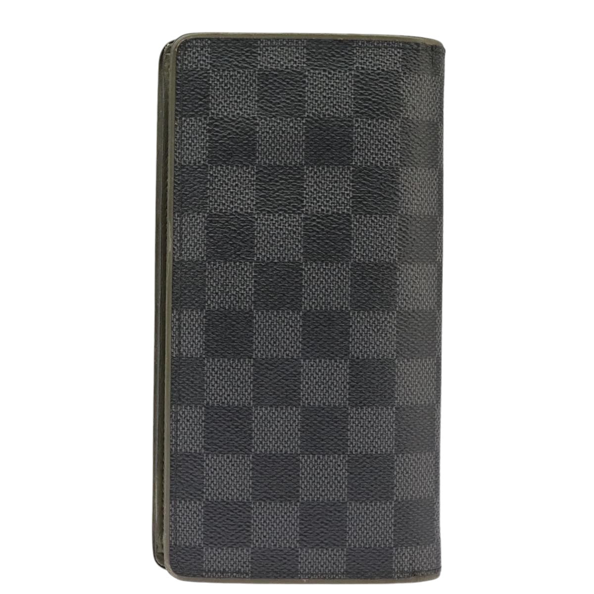 LOUIS VUITTON Damier Graphite Portefeuille Brazza Long Wallet N62665 Auth 99242 - 0