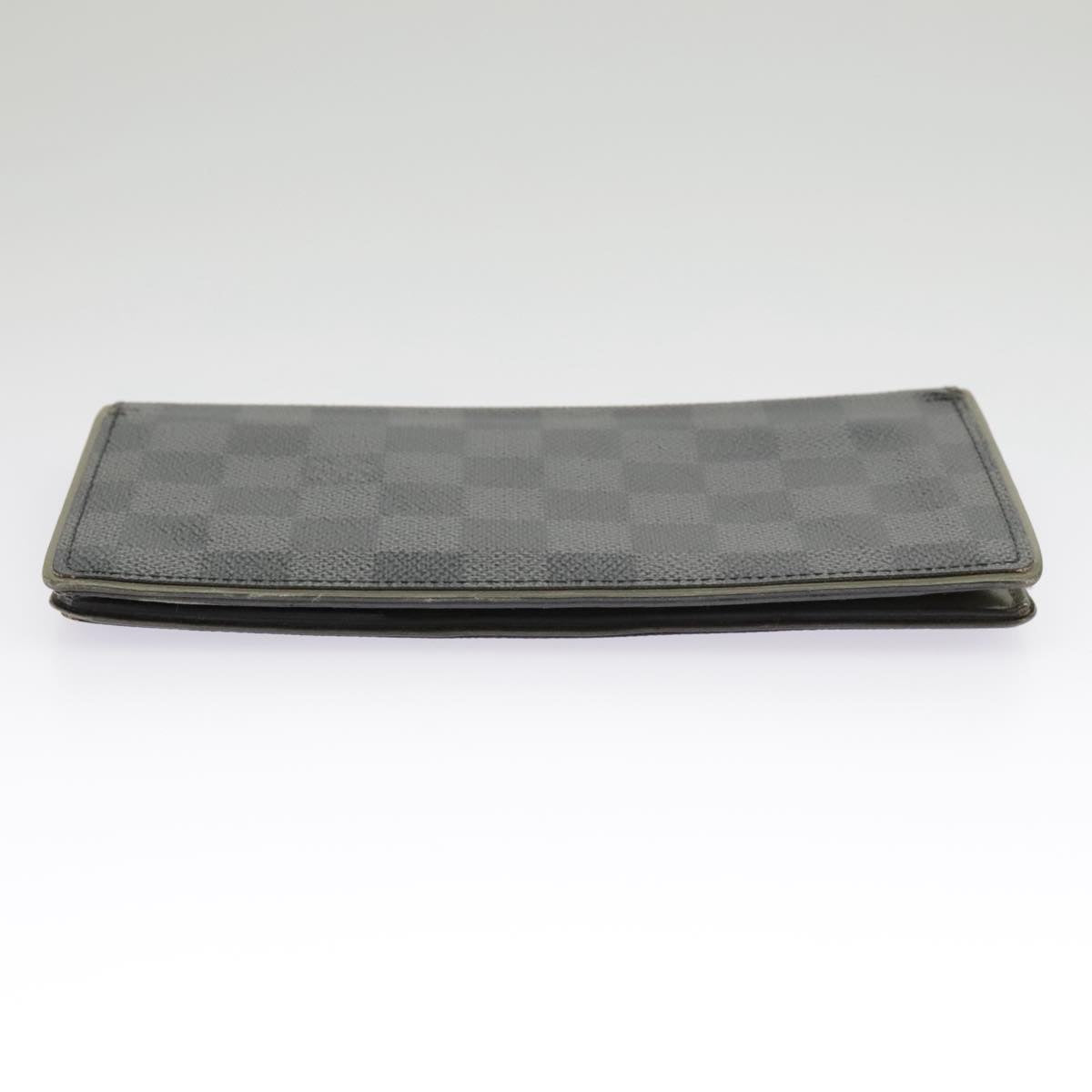 LOUIS VUITTON Damier Graphite Portefeuille Brazza Long Wallet N62665 Auth 99242