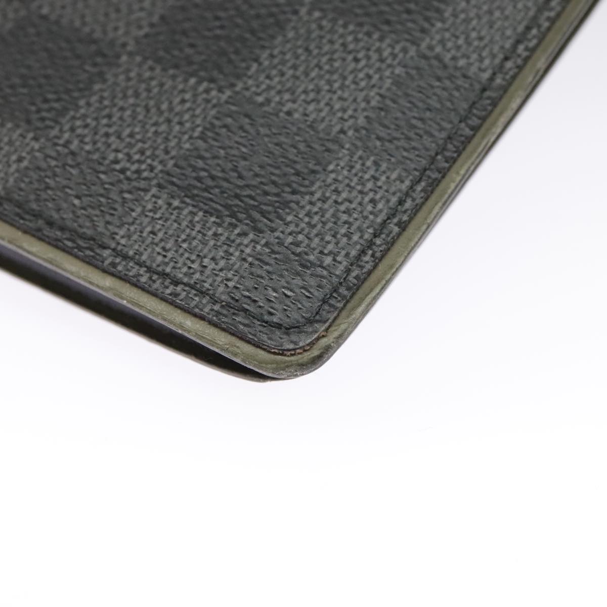 LOUIS VUITTON Damier Graphite Portefeuille Brazza Long Wallet N62665 Auth 99242