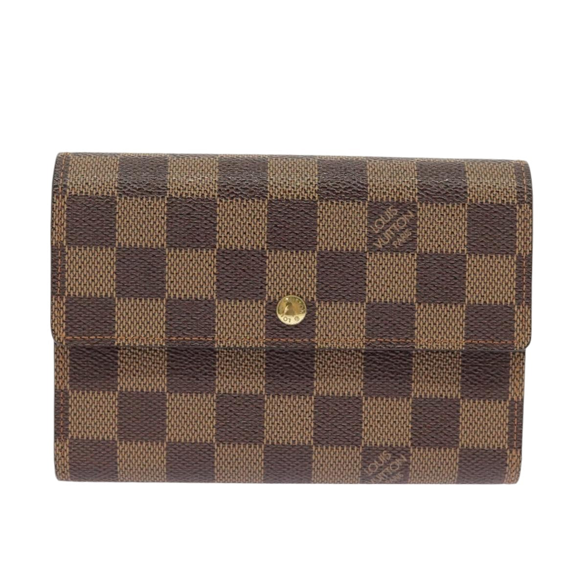 LOUIS VUITTON Damier Ebene Porte Tresor Etui Papie Wallet N61202 LV Auth 99243