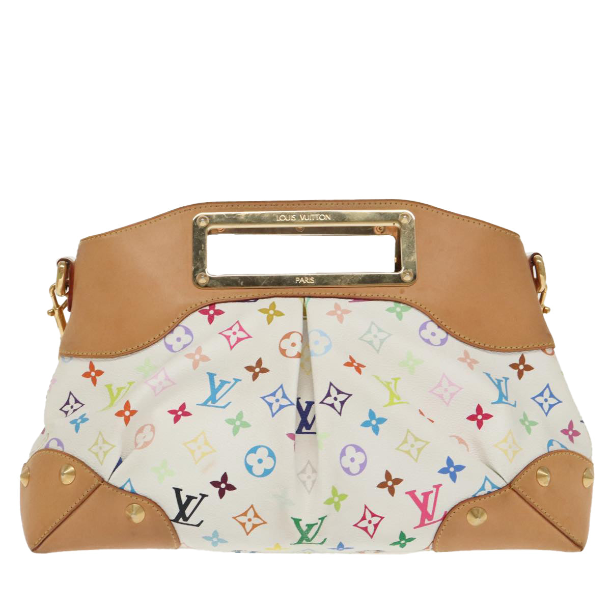 LOUIS VUITTON Monogram Multicolor Judy MM Hand Bag 2Way White M40255 Auth 99246A - 0