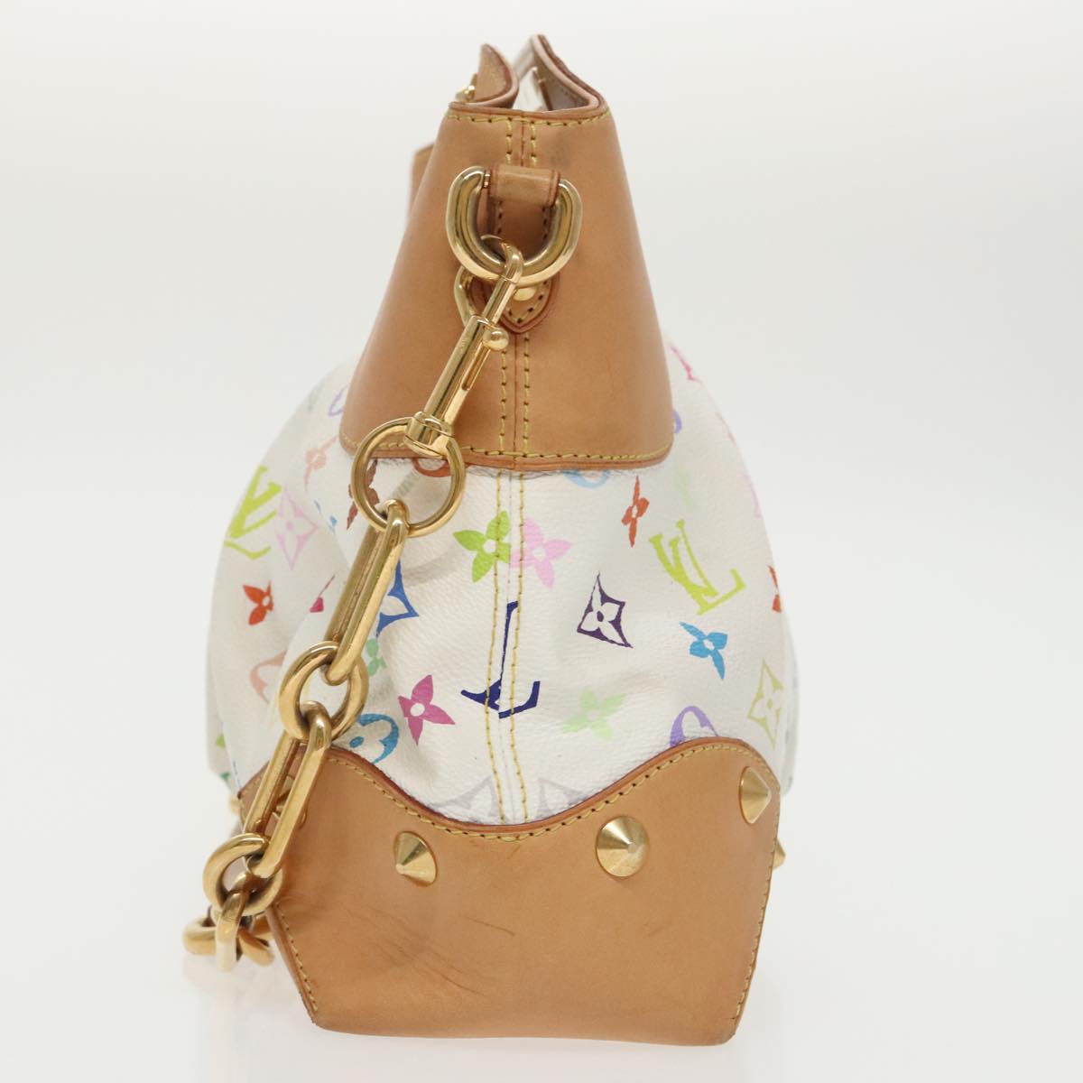 LOUIS VUITTON Monogram Multicolor Judy MM Hand Bag 2Way White M40255 Auth 99246A