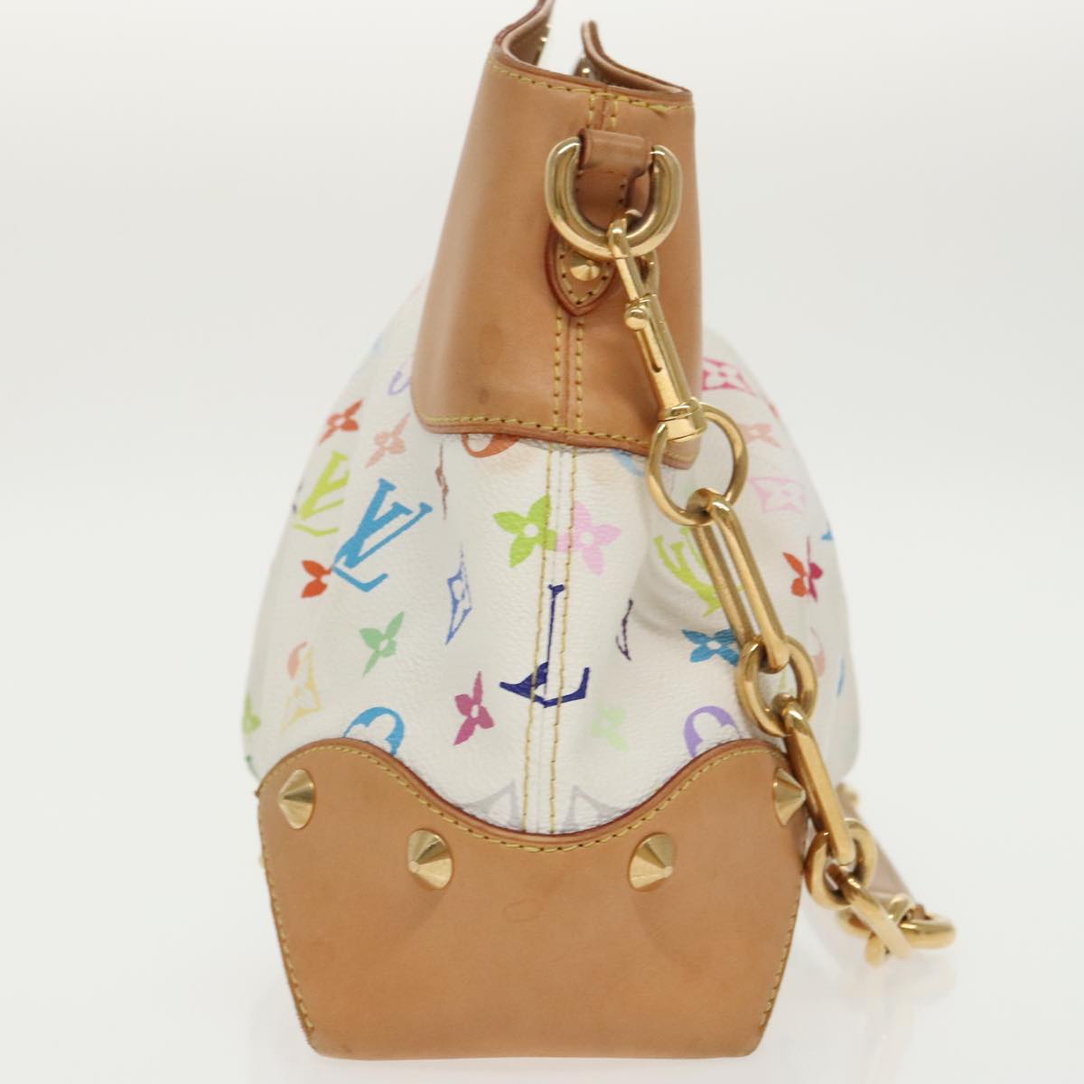 LOUIS VUITTON Monogram Multicolor Judy MM Hand Bag 2Way White M40255 Auth 99246A